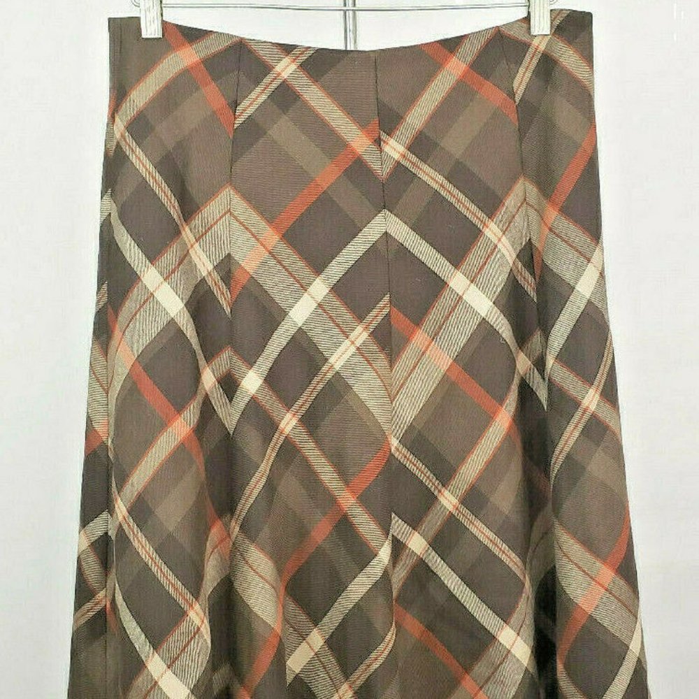 NOT FOR SALE. Jones New York Signature Brown Wool A Line Skirt - Picture 1 of 8